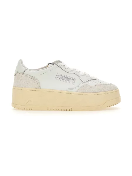 Sneakersy Autry na platformie skórzane białe