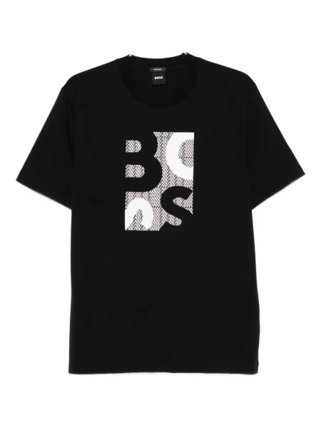 Tricou Boss cu autograf negru