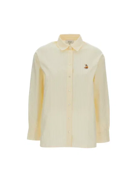 Koszula w paski Maison Kitsune casual żółta