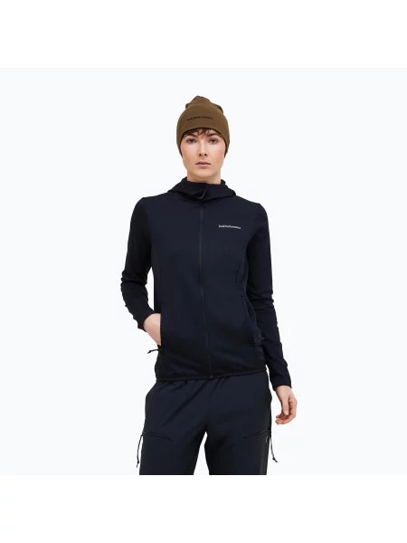 Bluză de trekking pentru femei Peak Performance Light Zip Hood black negru