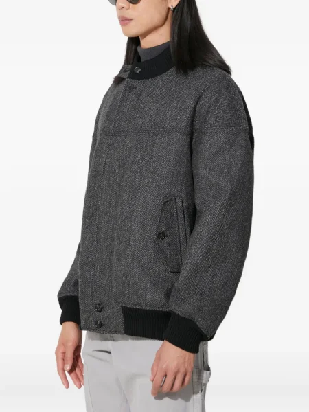 Geacă bomber Baracuta cu model herringbone gri