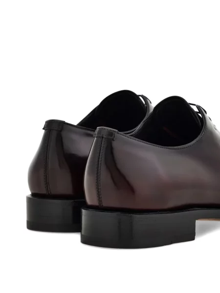 Oxford Ferragamo cu imagine din țesătură twill maro