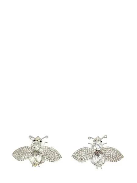 Křišťálové retro náušnice Jennifer Gibson Jewellery stříbrné