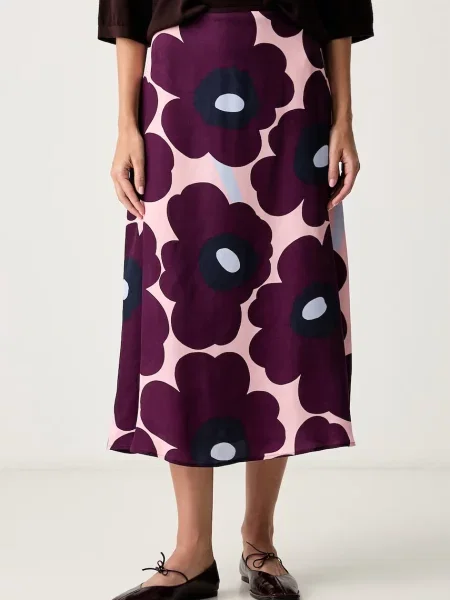 Marimekko fustă cu lyocell violet