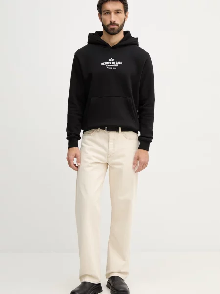 Pulover Alpha Industries Return To Base Hoodie črna