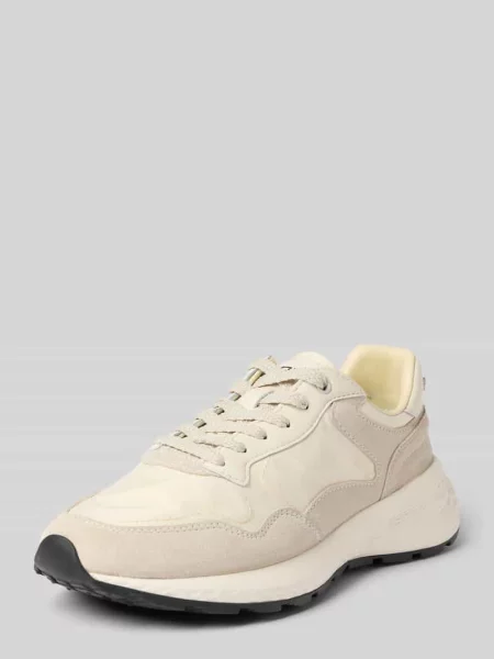 Sneakersy z mieszanki skóry z detalem z logo model ‘City’ Hoff białe