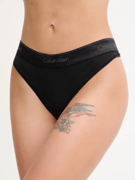Calvin Klein Underwear tanga s bavlnou černé