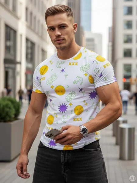 T-shirt z nadrukiem Dstreet biały