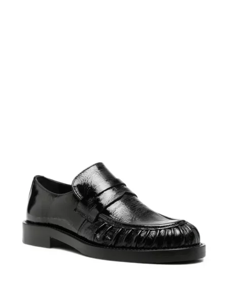 Δερμάτινα loafers Guglielmo Rotta με βολάν μαύρο