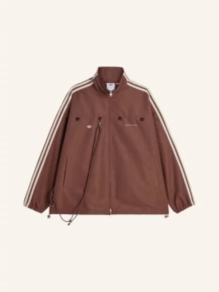 Adidas Originals Bunda tmavě hnědá / krémová žlutá