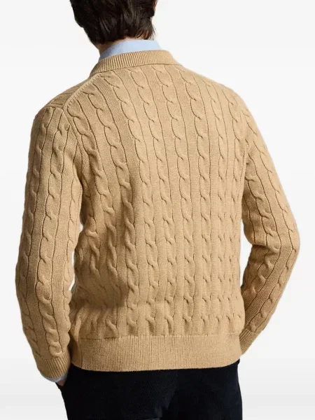 Satenske rukavice Polo Ralph Lauren s vezom s vezicama smeđa