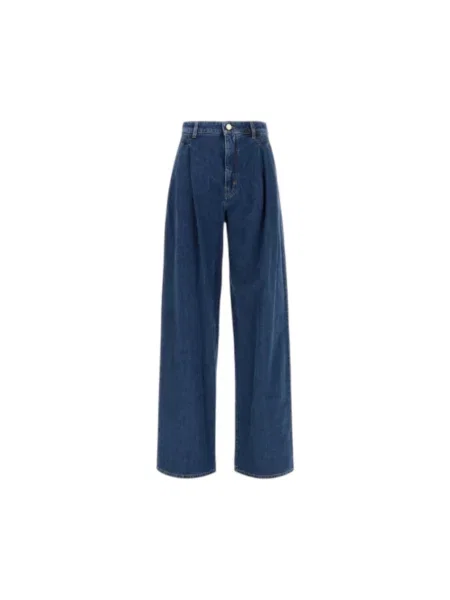 Szerokie jeansy Max Mara Studio niebieskie