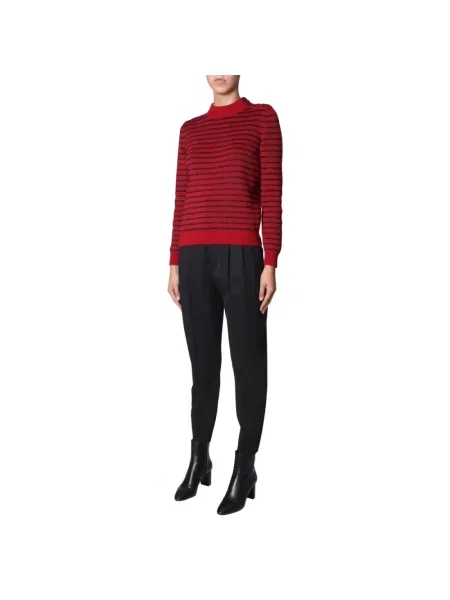 Dzianinowy sweter Saint Laurent czerwony