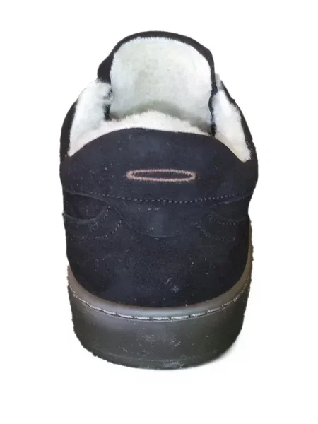 Sneakerși Piumha Studio cu blană negru