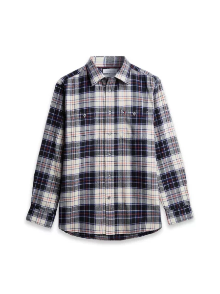 TOMMY HILFIGER Cămașă albastru închis / roșu / negru alb