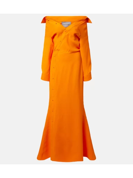 Rochie Balenciaga de mătase portocaliu