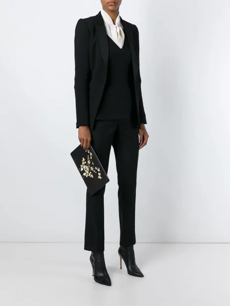 Geantă plic Givenchy cu model floral cu imagine negru