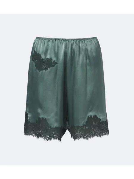 Pantaloni scurți Dôen din satin verde