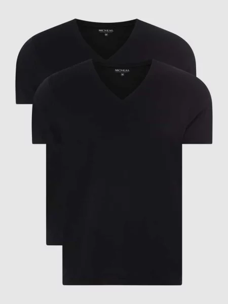 T-shirt z bawełny w zestawie 2 szt. Mcneal czarna