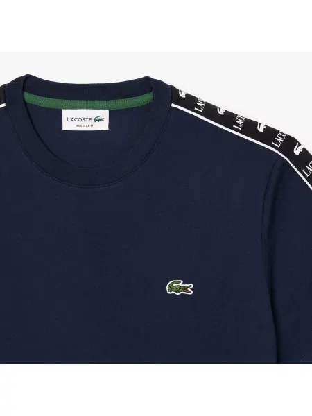 Lacoste T-Shirt Z Logo Z Bawełnianego Dżerseju granatowa