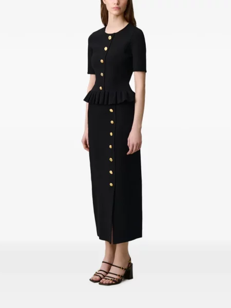 Top Claudie Pierlot cu volane negru