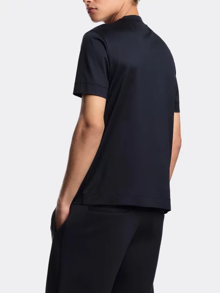 Футболка Emporio Armani темно-синій ліоцел/бавовна синя