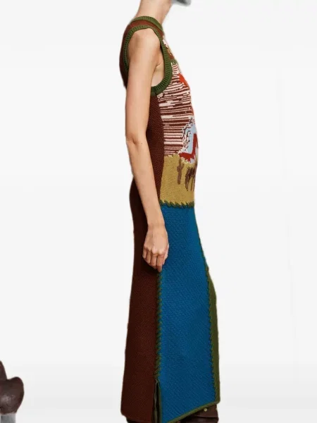 Rochie maxi Alemais tricotate albastru