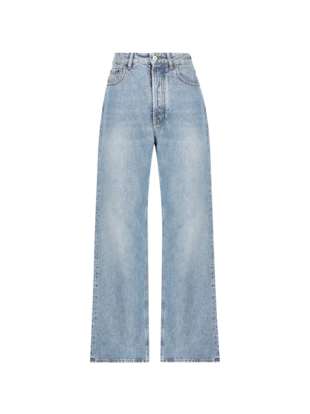 Blugi Miu Miu cu broderie albastru