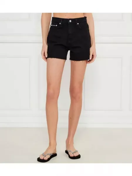 Calvin Klein Jeans De blugi pantaloni scurți | Mom Fit negru