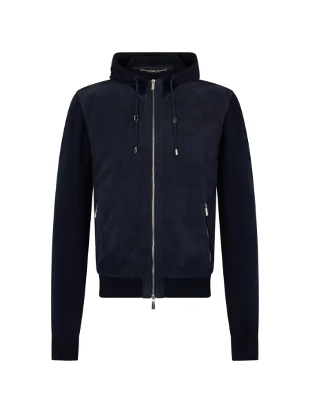 Geacă bomber Moorer cu glugă albastru