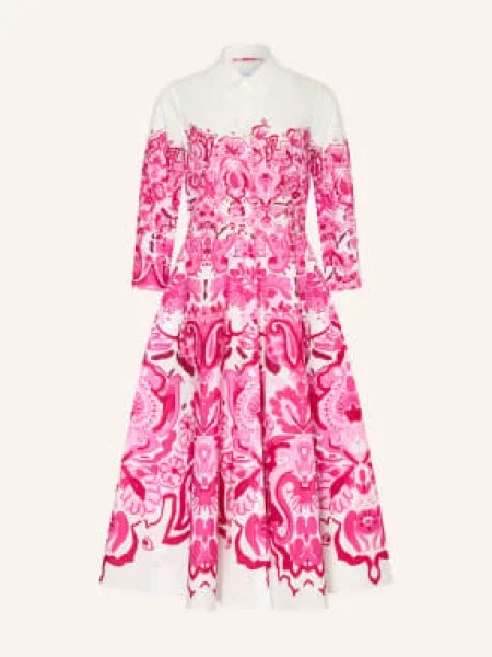 Sara Roka Sukienka Koszulowa Nydia Z Rękawami pink biała