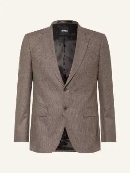 Boss Marynarka Garniturowa Huge Slim Fit braun brązowa