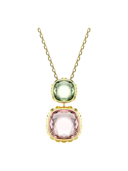 Lniany naszyjnik Swarovski żółty