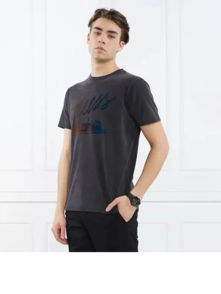 GUESS Póló SS BSC GUESS ISLAND | Relaxed fit fekete