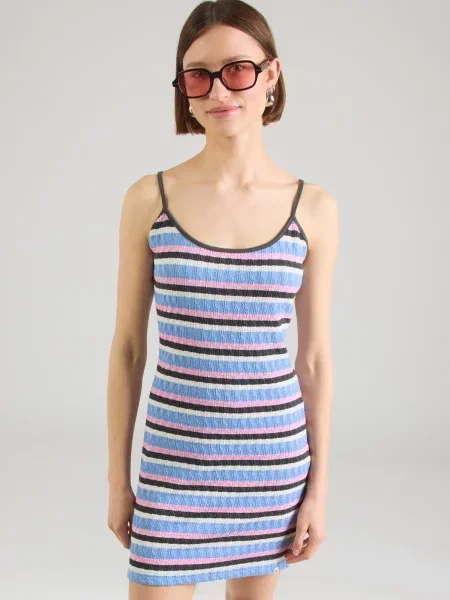 RIP CURL Rochie de vară BOBBY bleumarin / albastru deschis / roz alb