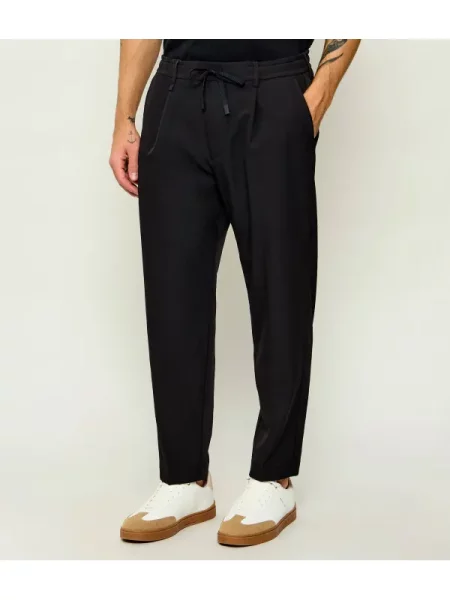 BOSS GREEN Pantaloni T_Convert-Pleat | Tapered fit | stretch negru