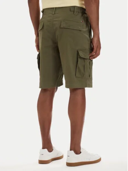 Tommy Hilfiger Kratke hlače iz tkanine Twill Cargo Khaki