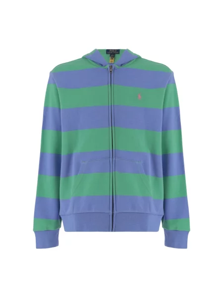 Bluza rozpinana z wyhaftowanym logo Polo Ralph Lauren niebieska