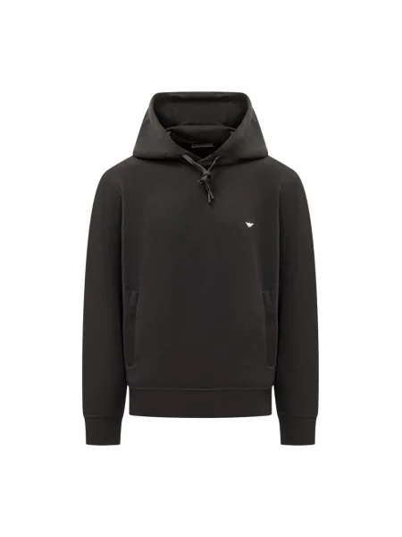 Bluza z kapturem Emporio Armani z kapturem z logo czarna