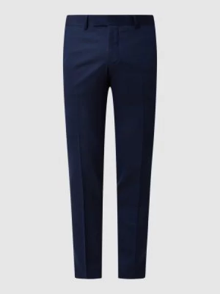 Spodnie do garnituru o kroju slim fit z mieszanki wełny i elastanu model ‘Gordon’ Tiger Of Sweden niebieskie