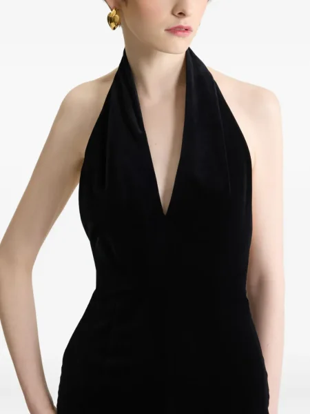 Rochie maxi Patou cu gât halter de costum negru