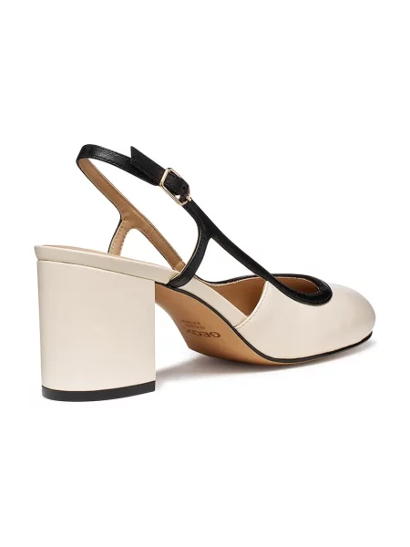 Pantofi cu toc Geox din piele bej