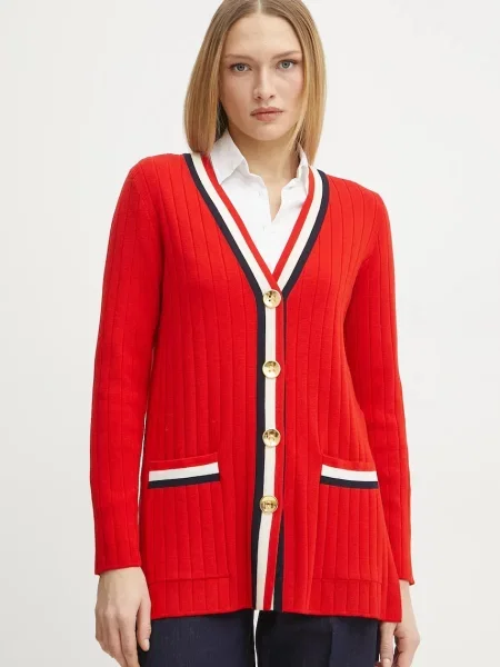 Luisa Spagnoli cardigan din lână femei light roșu