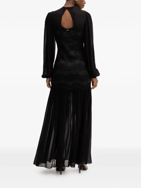 Lung rochie Twinset din dantelă negru