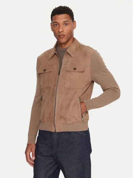 Milestone Usnjena jakna MSRayan bež