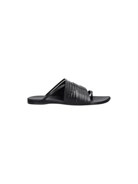 Klapki Emporio Armani skórzane czarne