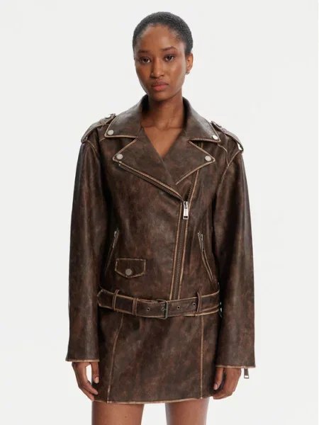 Guess Jakna iz umetnega usnja rjava