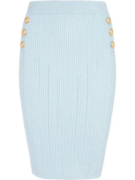Fustă tip creion Balmain tricotate albastru