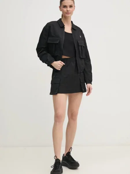 Спідниця Guess SYLVIE mini розкльошена чорний