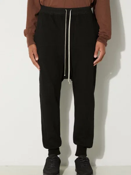 Rick Owens spodnie dresowe Prisoner Drawstring gładkie czarny